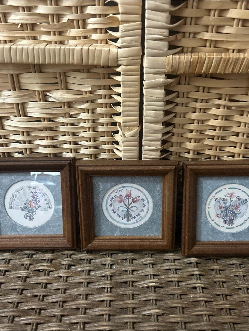 VTG  Set Of 3 Love , Joy , Always Framed Prints Wall Art Cottagecore GalleryWall